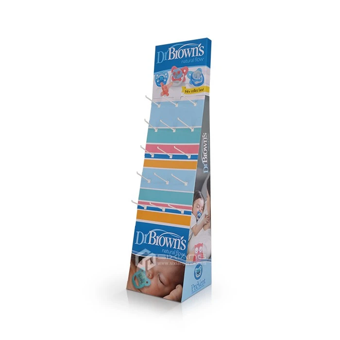 Baby Toys Cardboard Display With Peg Hook, Pegboard Cardboard Hook Display