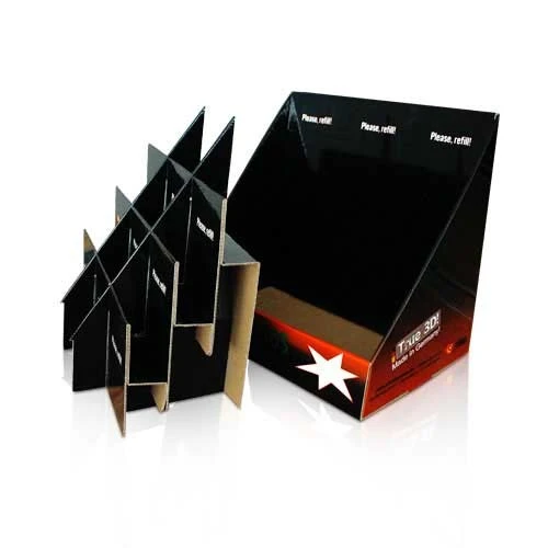 Custom Size Accepted Logo Printed Foldable Corrugated Cardboard Counter Display Box